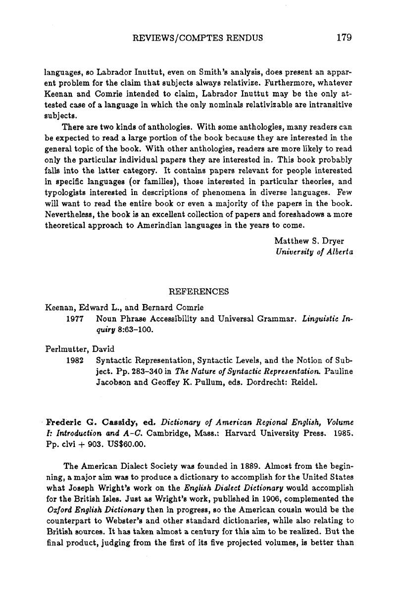 Frederic G. Cassidy, ed. Dictionary of American Regional English