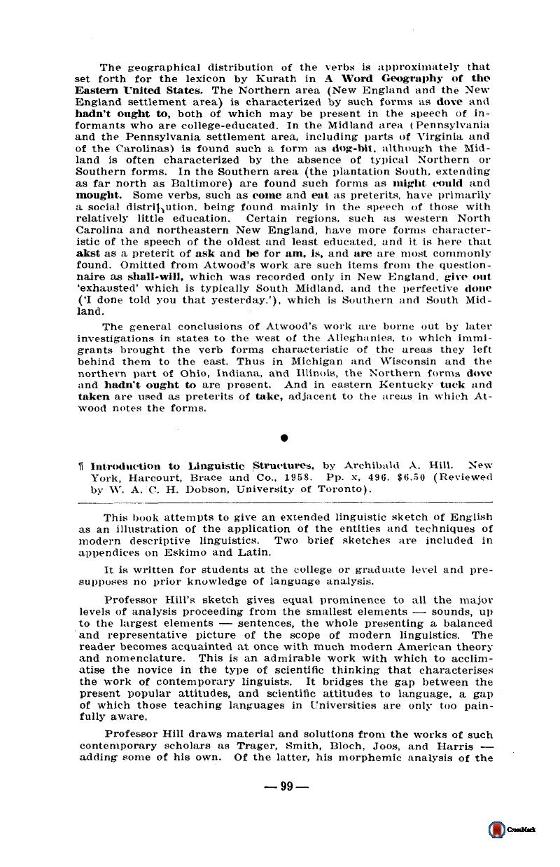 Introduction to Linguistic Structures, by Archibald A. Hill. New York ...