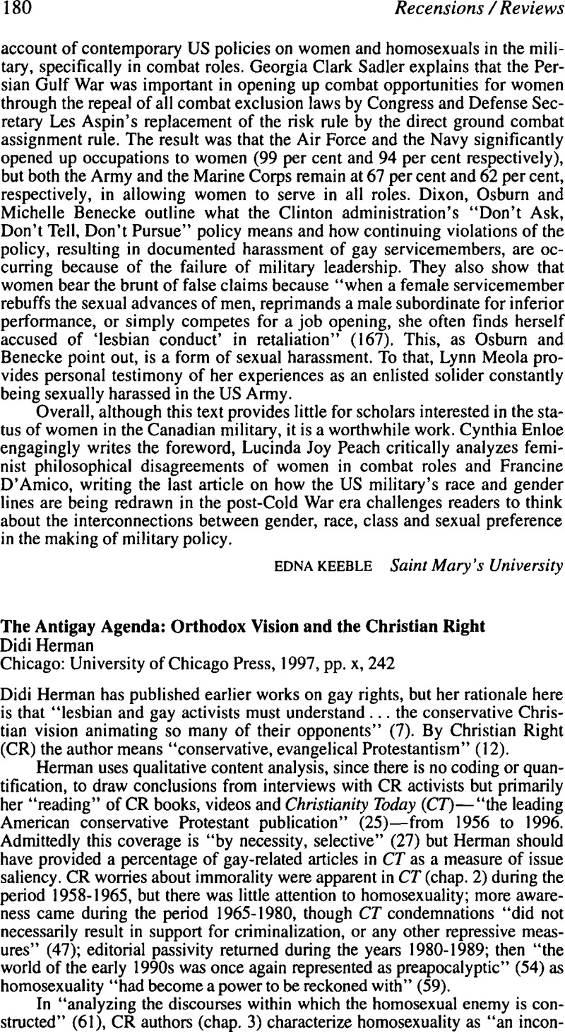 The Antigay Agenda: Orthodox Vision and the Christian Right