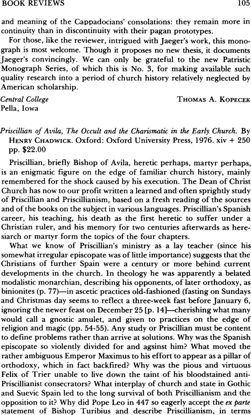 Priscillian of Avila, The Occult and the Charismatic in the Early ...