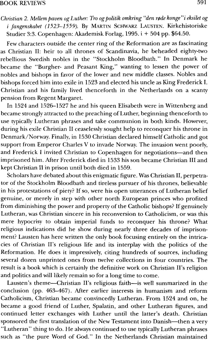 Christian 2. Mellem paven og Luther: Tro og politik omkring “den røde ...