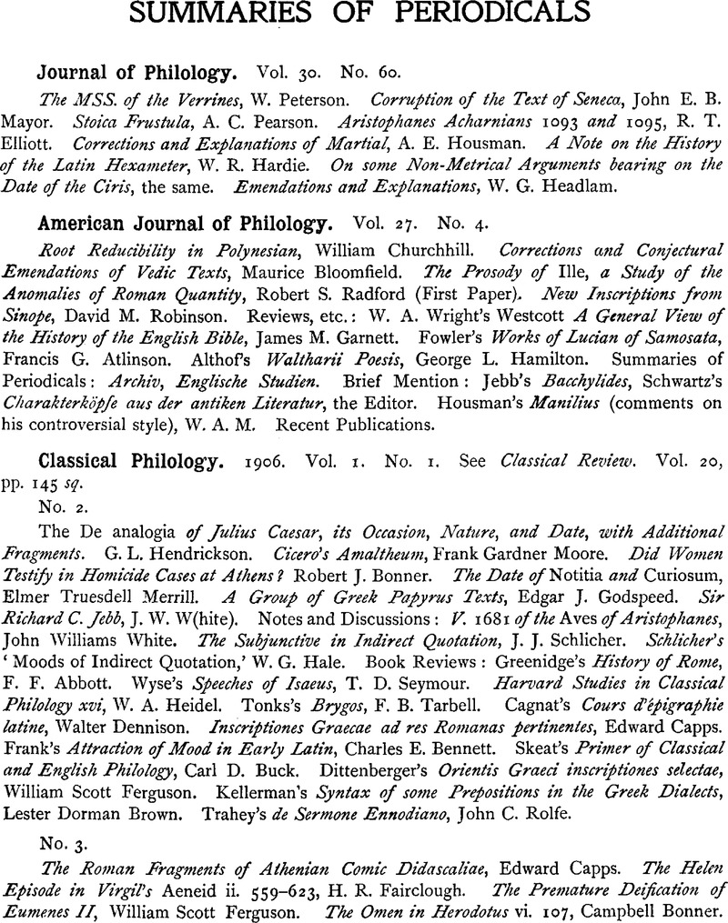 General The Classical Quarterly Cambridge Core