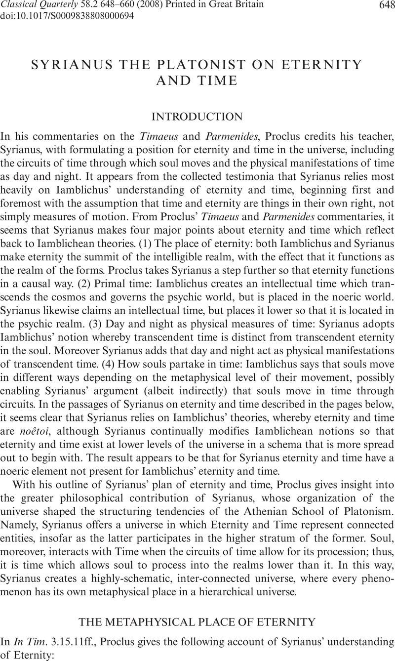 syrianus on aristotle metaphysics 3 4