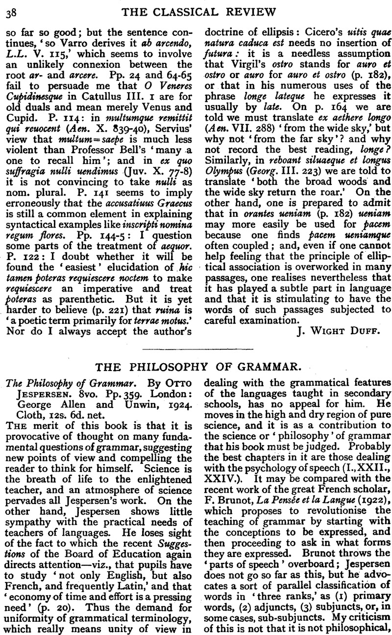 the philosophy of grammar 1924