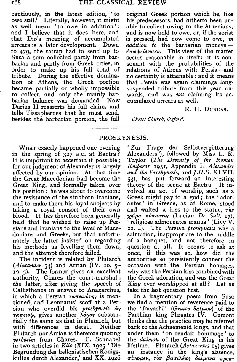 Proskynesis | The Classical Review | Cambridge Core