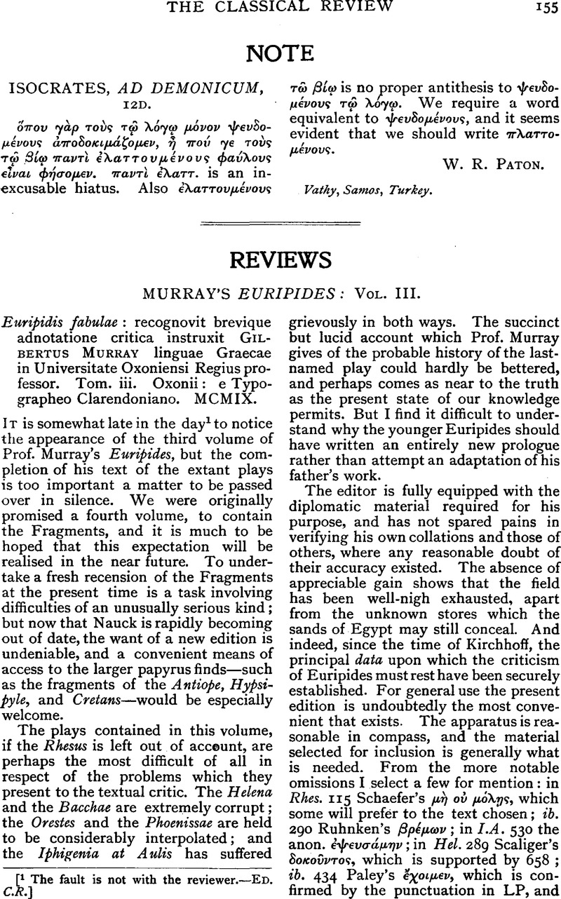 Note | The Classical Review | Cambridge Core