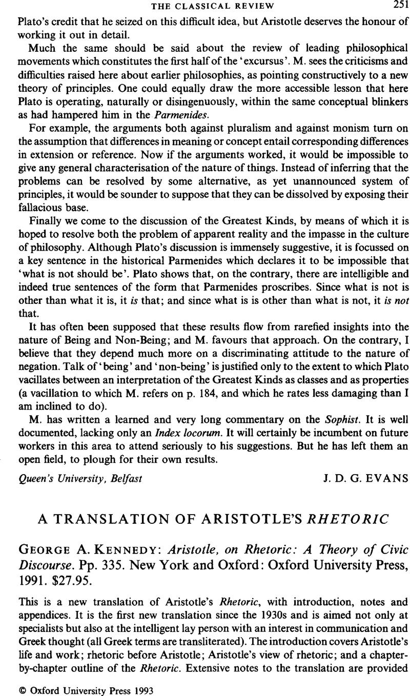 A Translation Of Aristotle's Rhetoric - George A. Kennedy: Aristotle ...