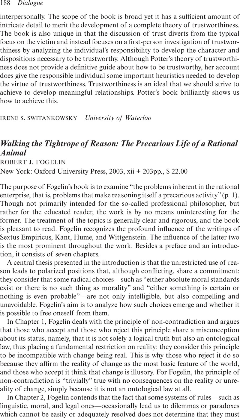 Walking the Tightrope of Reason: The Precarious Life of a Rational Animal