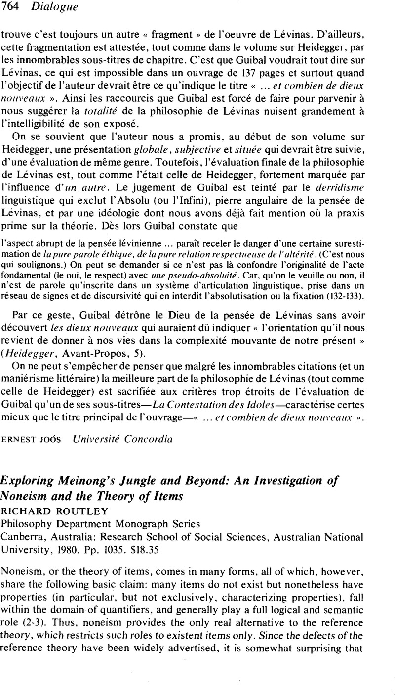 Richard Routley Exploring Meinong's Jungle and Beyond: An Investigation of Noneism and ...