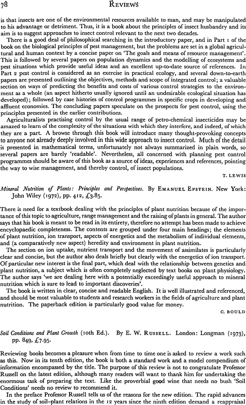 Mineral Nutrition Of Plants: Principles And Perspectives. By Epstein ...