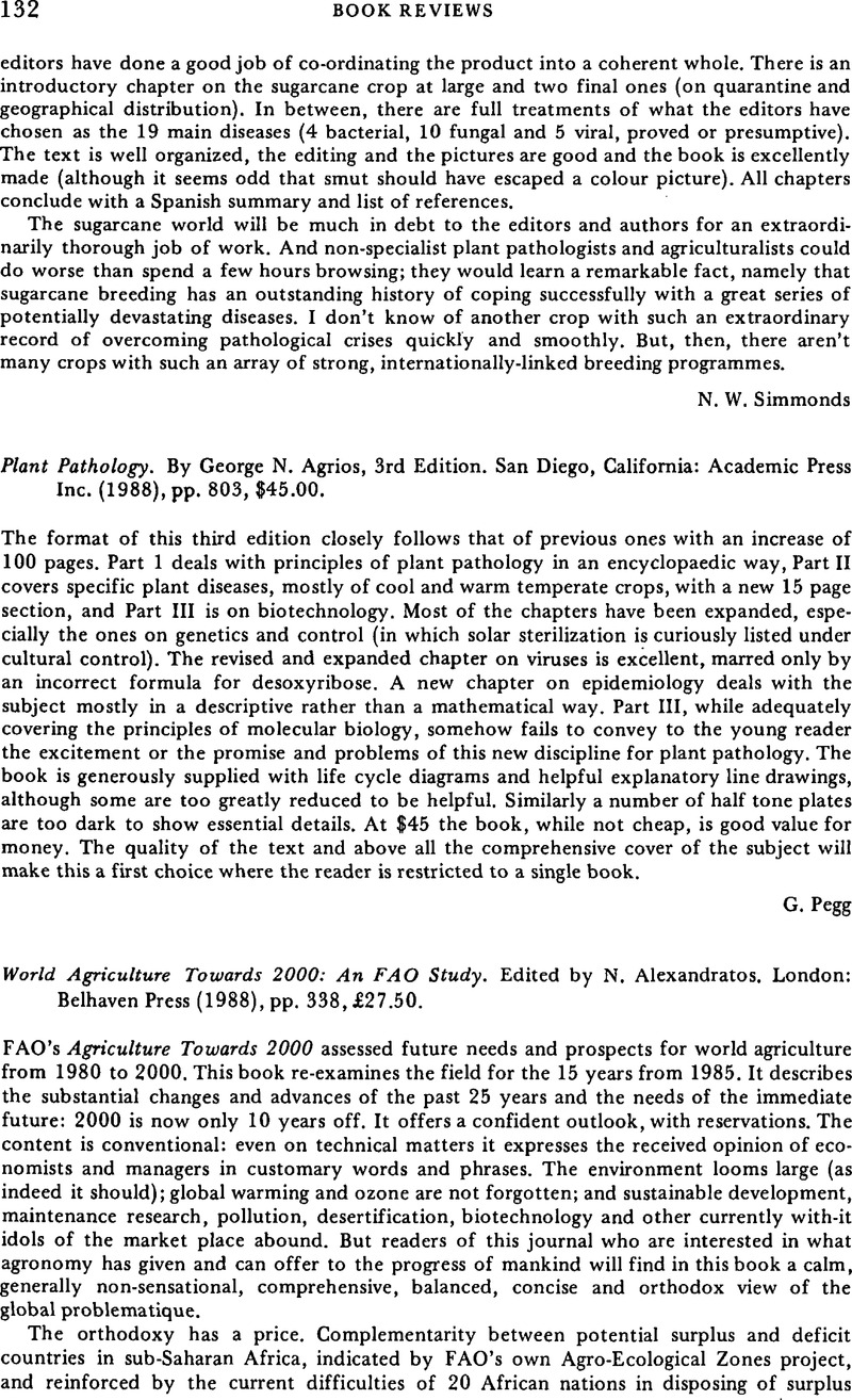 World Agriculture Towards 2000: An FAO Study. Edited by N. Alexandratos ...