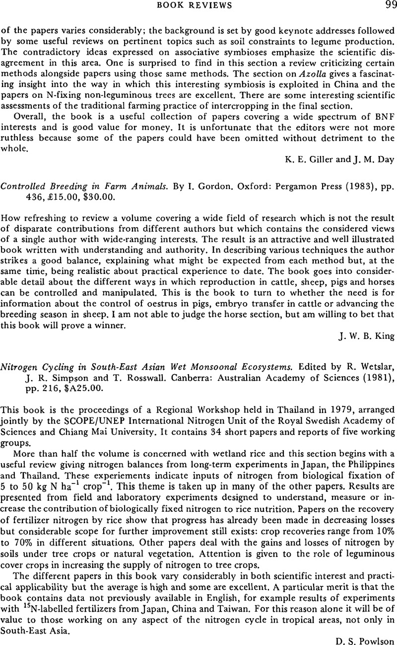 Nitrogen Cycling in South-East Asian Wet Monsoonal Ecosystems. Edited ...