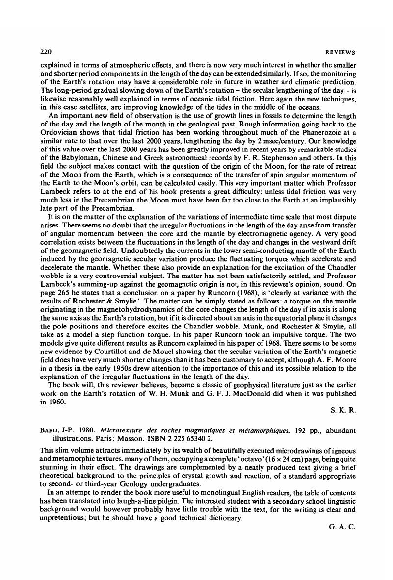 J-P. Bard 1980. Microtexture des roches magmatiques et métamorphiques ...