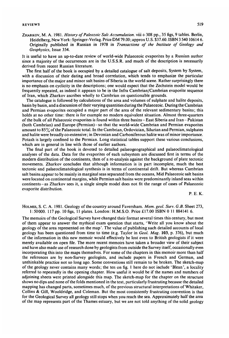 S. C. A. Holmes 1981. Geology of the country around Faversham. Mem ...