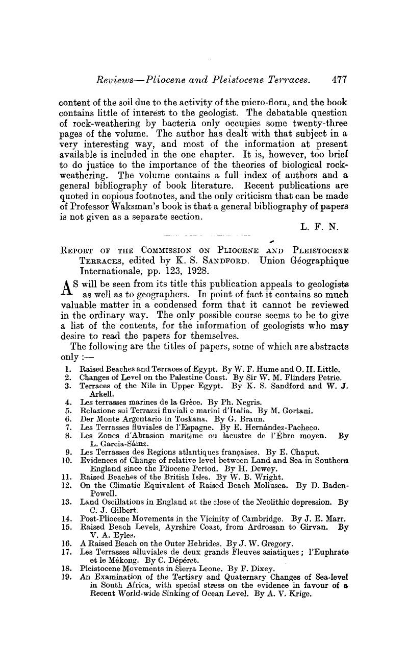 Report of the Commission on Pliocene and Pleistocene Terraces, edited ...