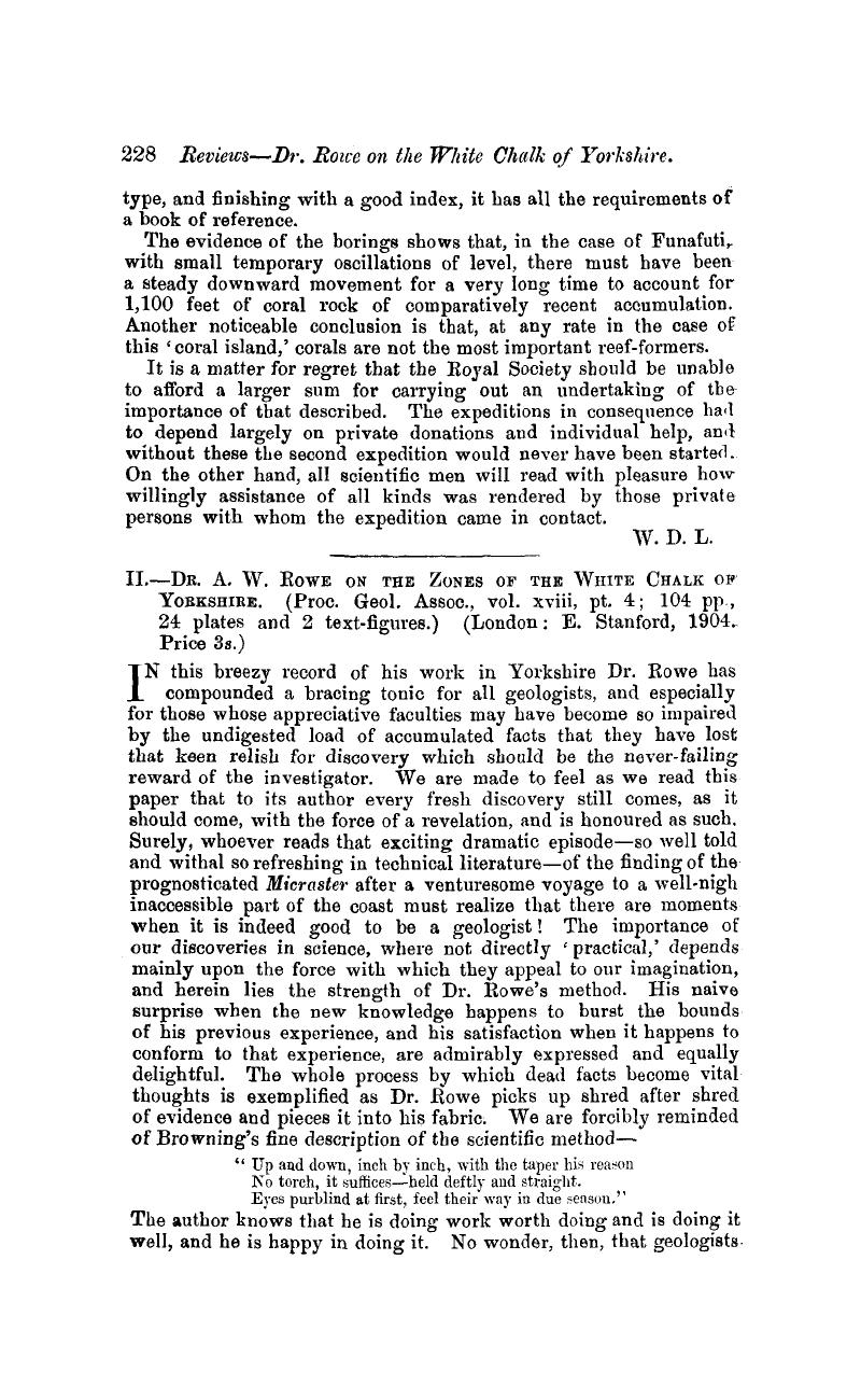 II.—Dr. A. W. Rowe on the Zones of the White Chalk of Yorkshire. (Proc ...