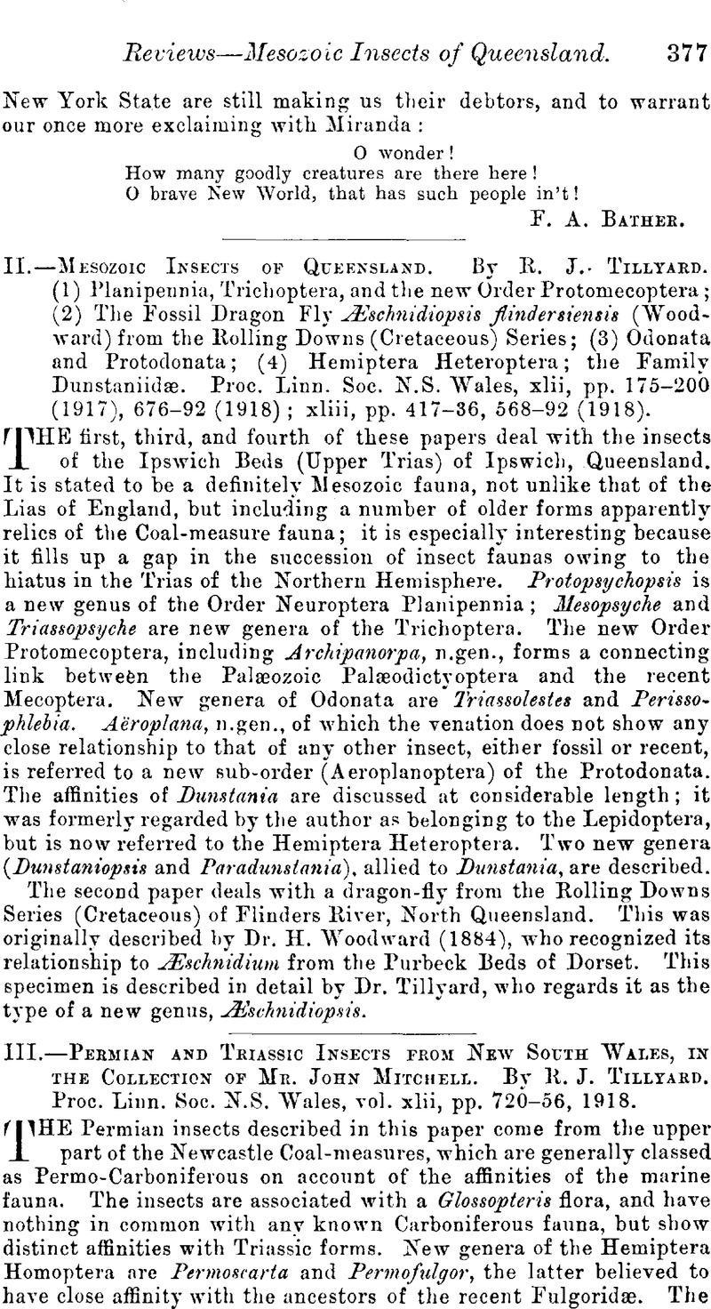 III.—Permian and Triassic Insects from New South Wales, in the ...