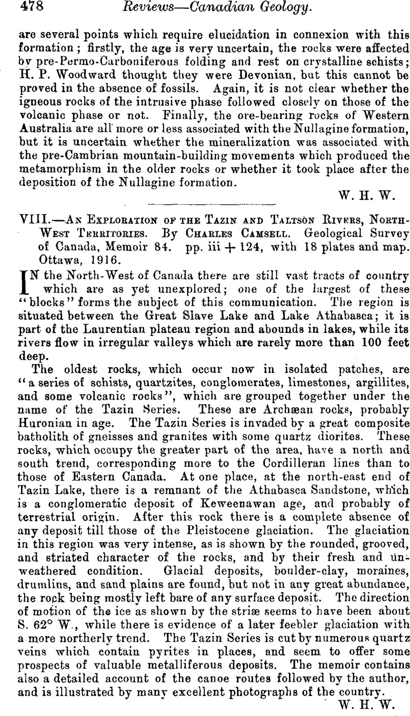 VIII.—An Exploration of the Tazin and Taltson Rivers, North-West ...