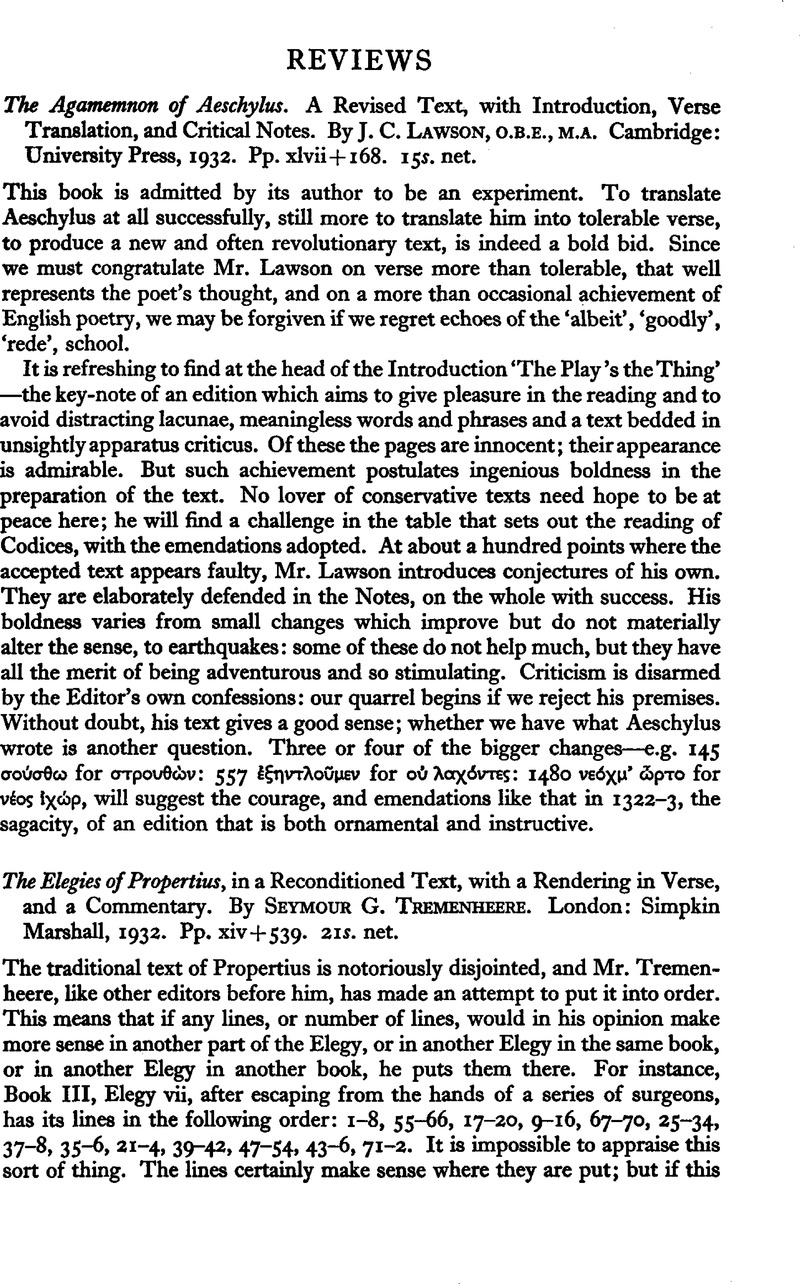 The Elegies of Propertius, in a Reconditioned Text, with a Rendering in ...