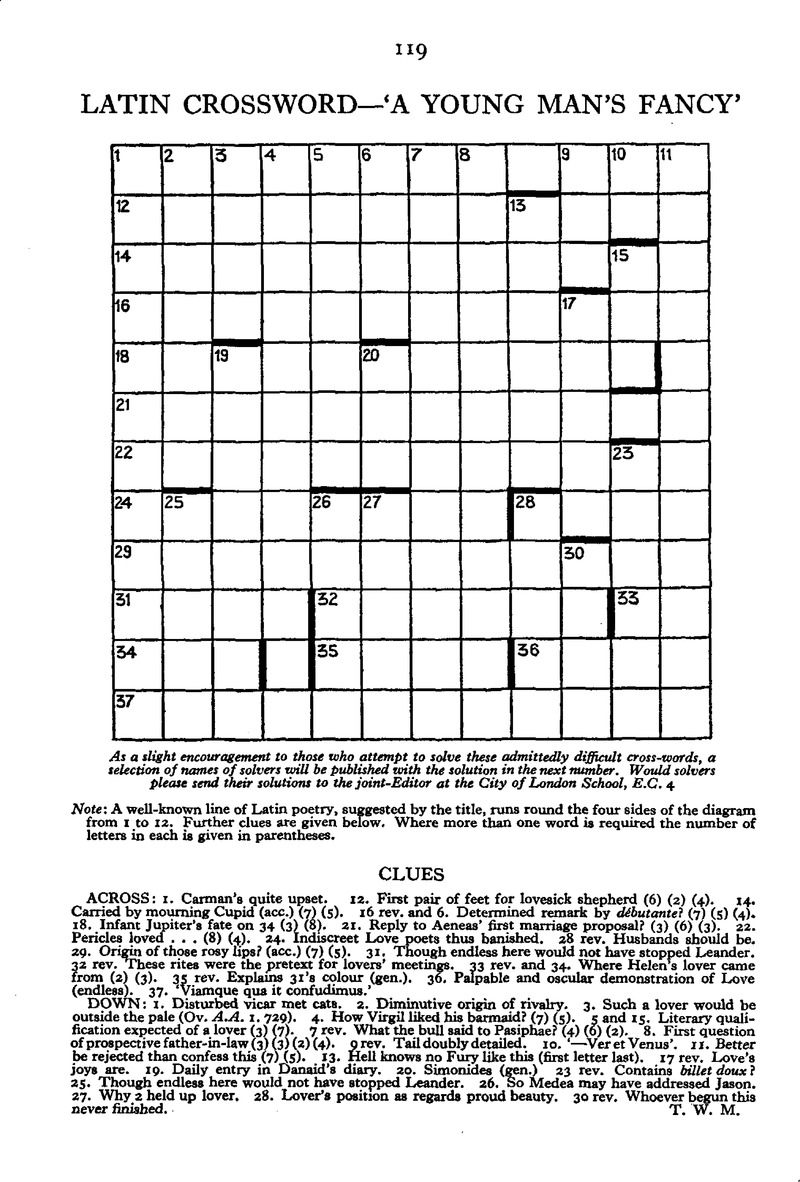 51 Latin I Crossword - Crossword Clue