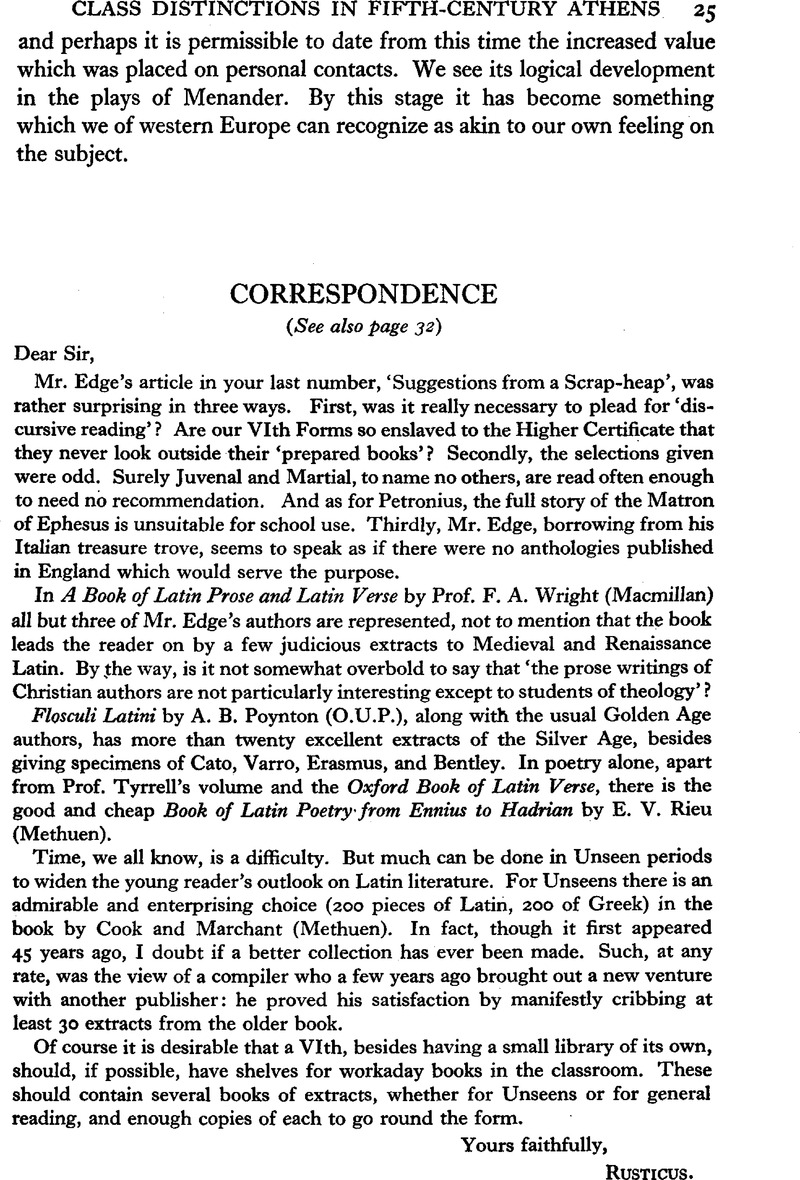 Correspondence Greece & Rome Cambridge Core