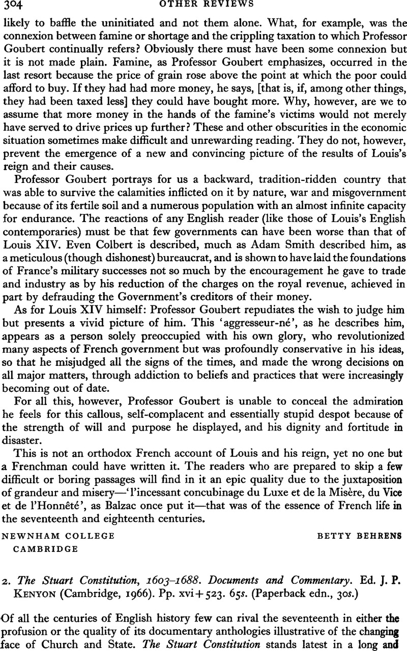 2. The Stuart Constitution, 1603–1688. Documents and Commentary. Ed. J ...