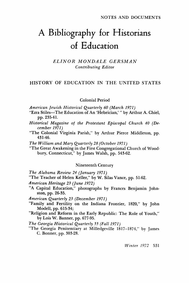 bibliography about education