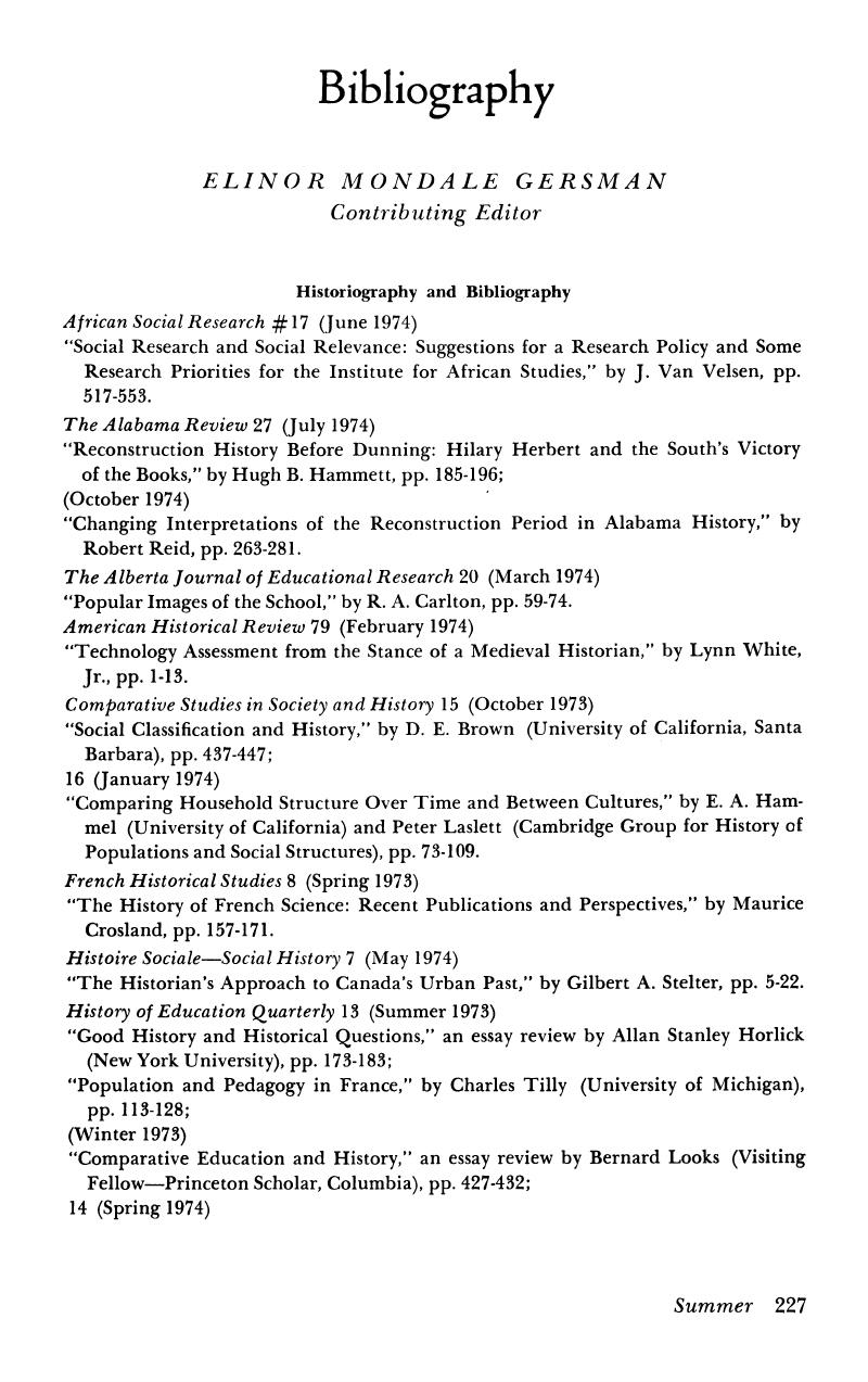 bibliography for history assignment