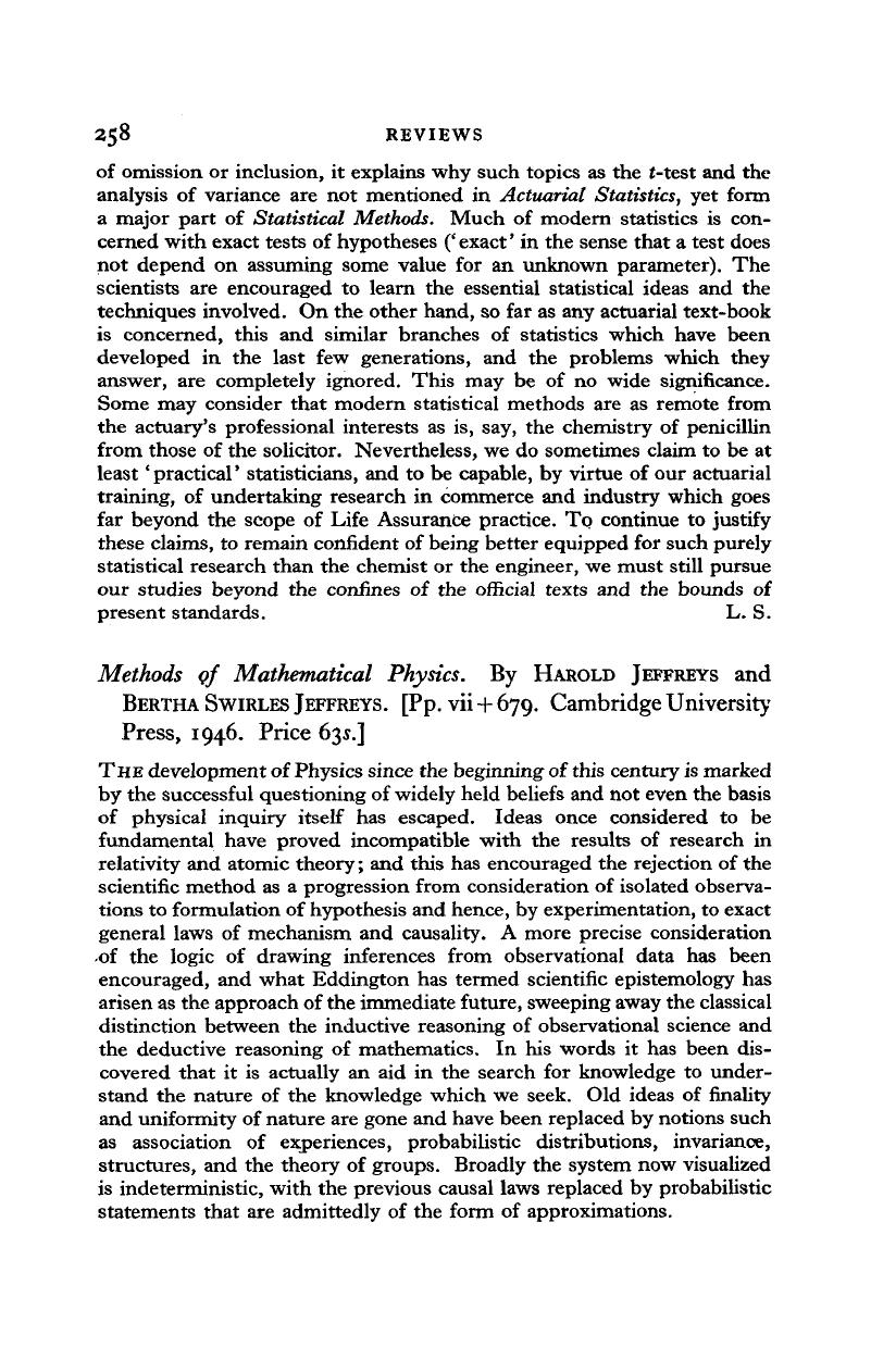 Methods of Mathematical Physics. By Harold Jeffreys and Bertha Swirles ...