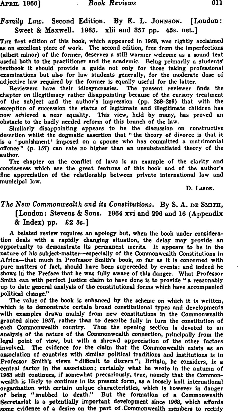 The New Commonwealth And Its Constitutions By S A De Smith London Stevens And Sons 1964 Xvi