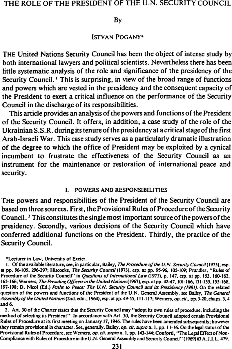 the-role-of-the-president-of-the-u-n-security-council-international