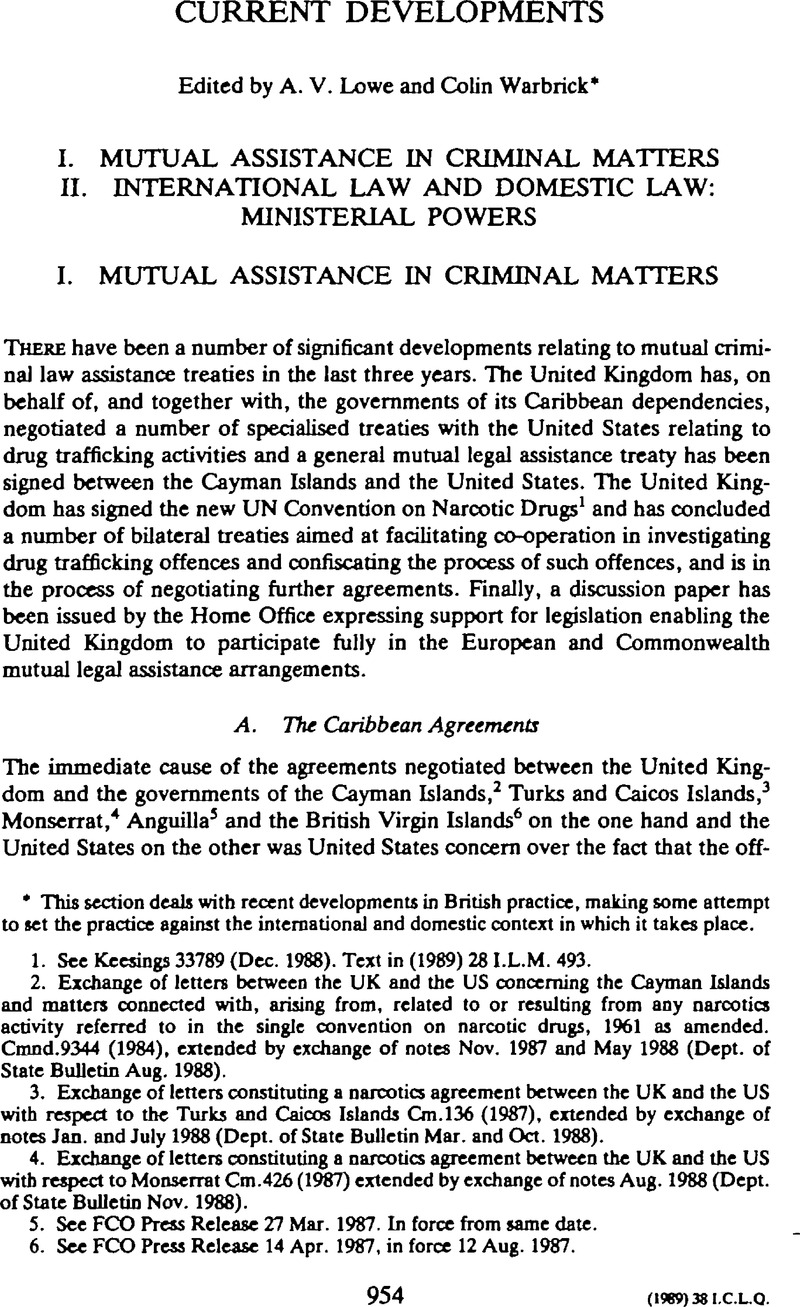 Mutual Assistance In Criminal Matters International And Comparative Law