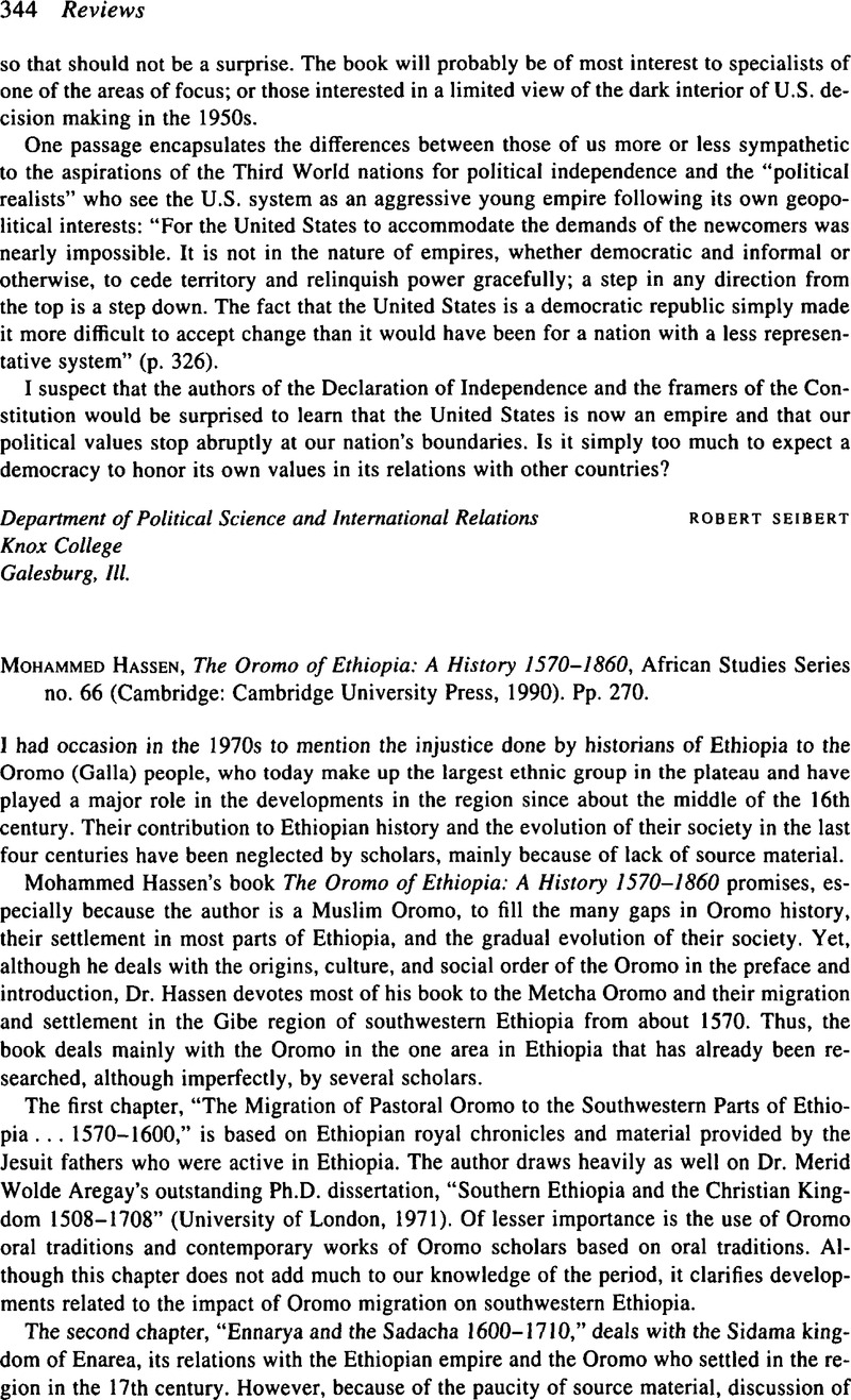 Mohammed Hassen, The Oromo of ethiopia: A History 15701860, African ...