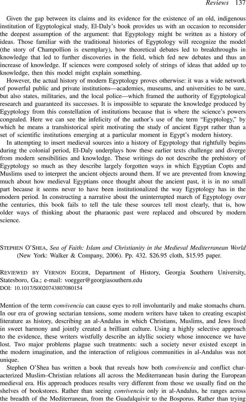 Sea of Faith: Islam and Christianity in the Medieval Mediterranean World