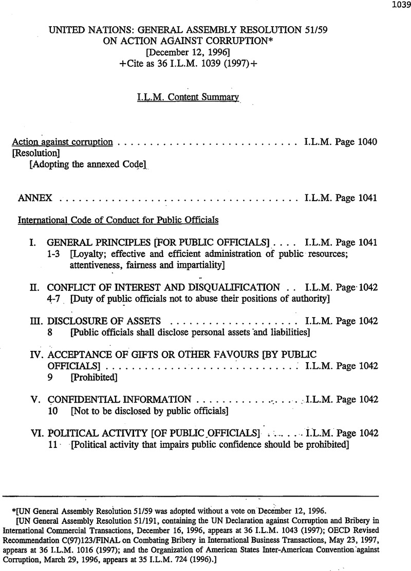 United Nations: General Assembly Resolution 51/59 On Action Against ...