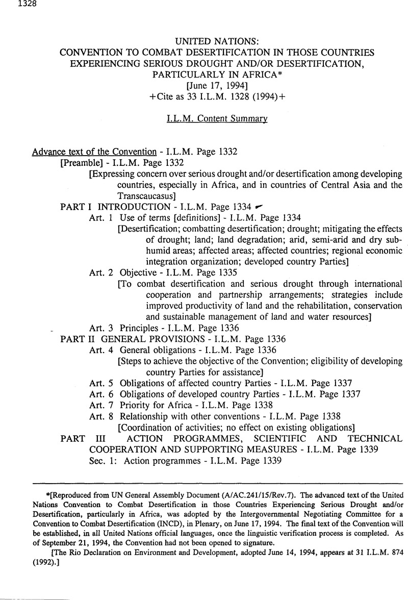 United Nations Convention To Combat Desertification In Those Countries Experiencing Serious 0281