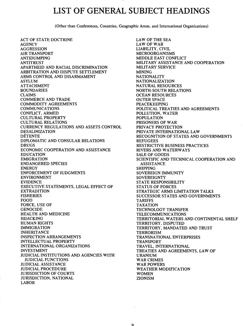 list-of-general-subject-headings-other-than-conferences-countries