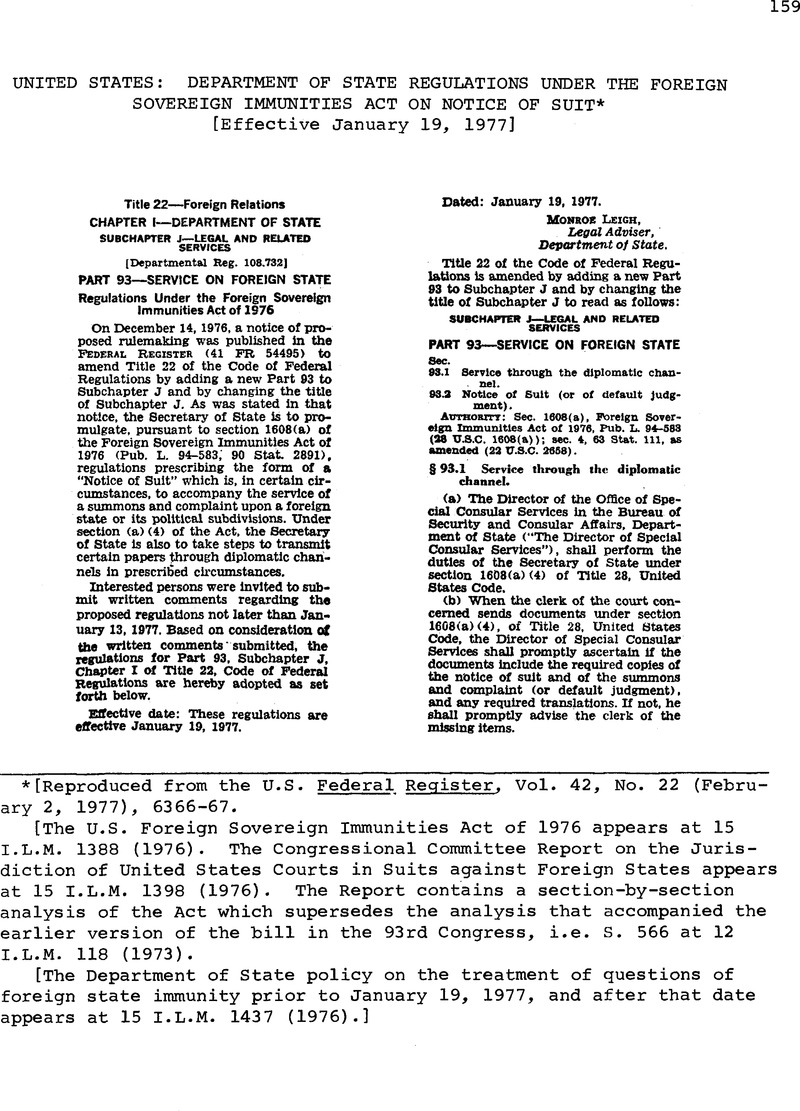 United States: Department of State Regulations Under the Foreign ...