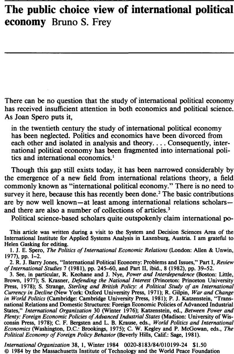 international political economy thesis topics