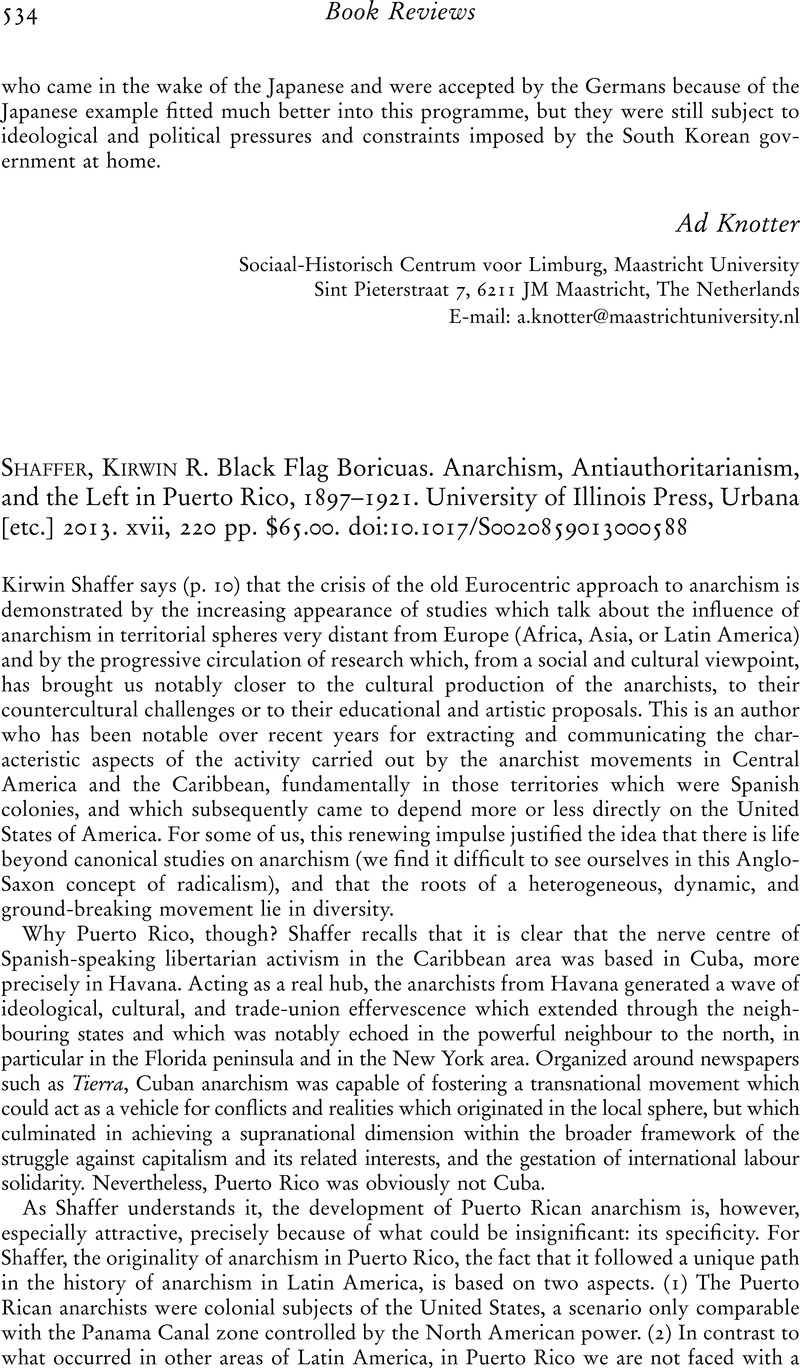 Black Flag Boricuas: Anarchism, Antiauthoritarianism, and th eLeft in Puerto Rico, 1897-1921