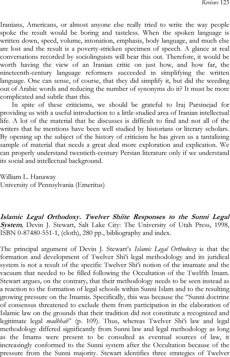 Islamic Legal Orthodoxy. Twelver Shiite Responses to the Sunni Legal ...
