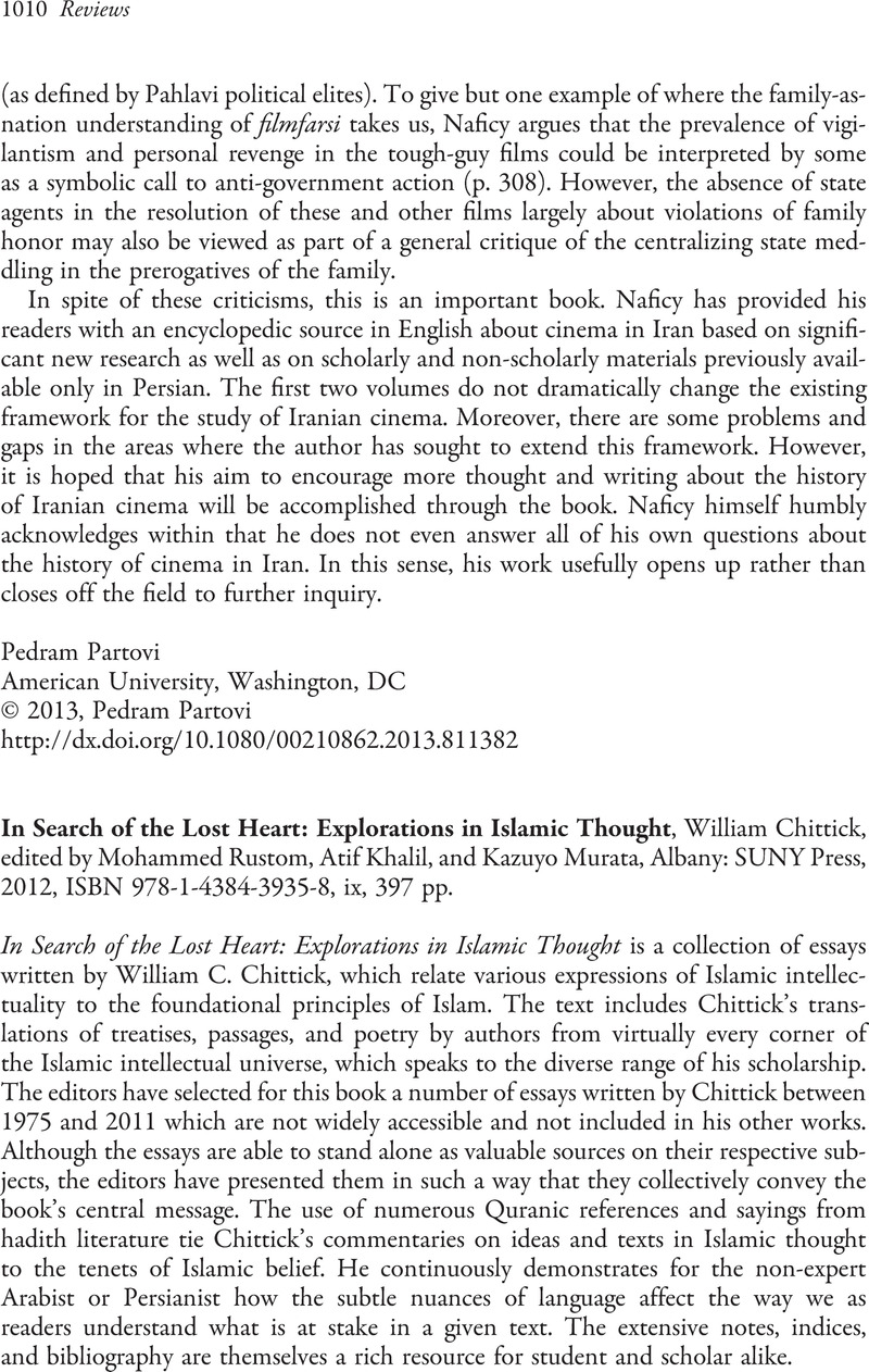 In Search of the Lost Heart: Explorations in Islamic Thought, William ...