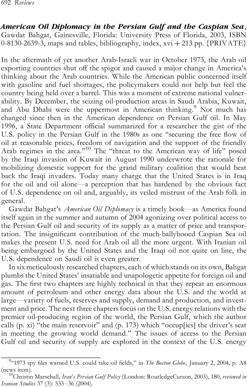 American oil diplomacy in the Persian Gulf and the Caspian sea, Gawdat ...