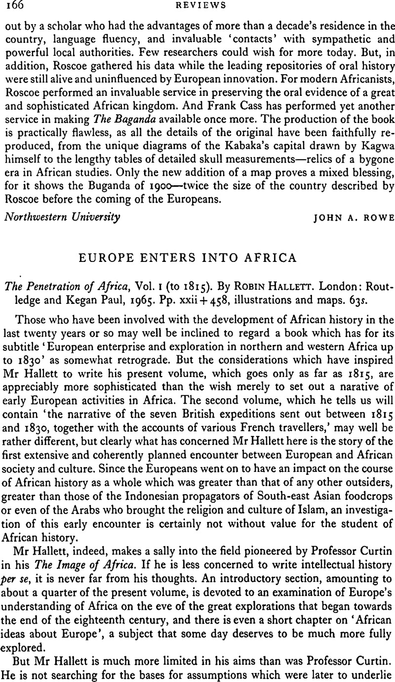 Europe Enters into Africa - The Penetration of Africa, VOl. I (to 1815 ...