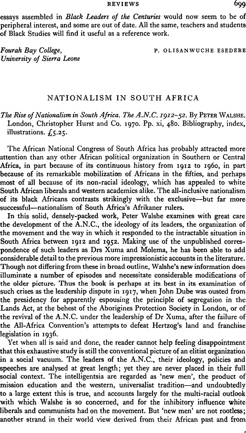 Nationalism in South Africa - The Rise of Nationalism in South Africa ...
