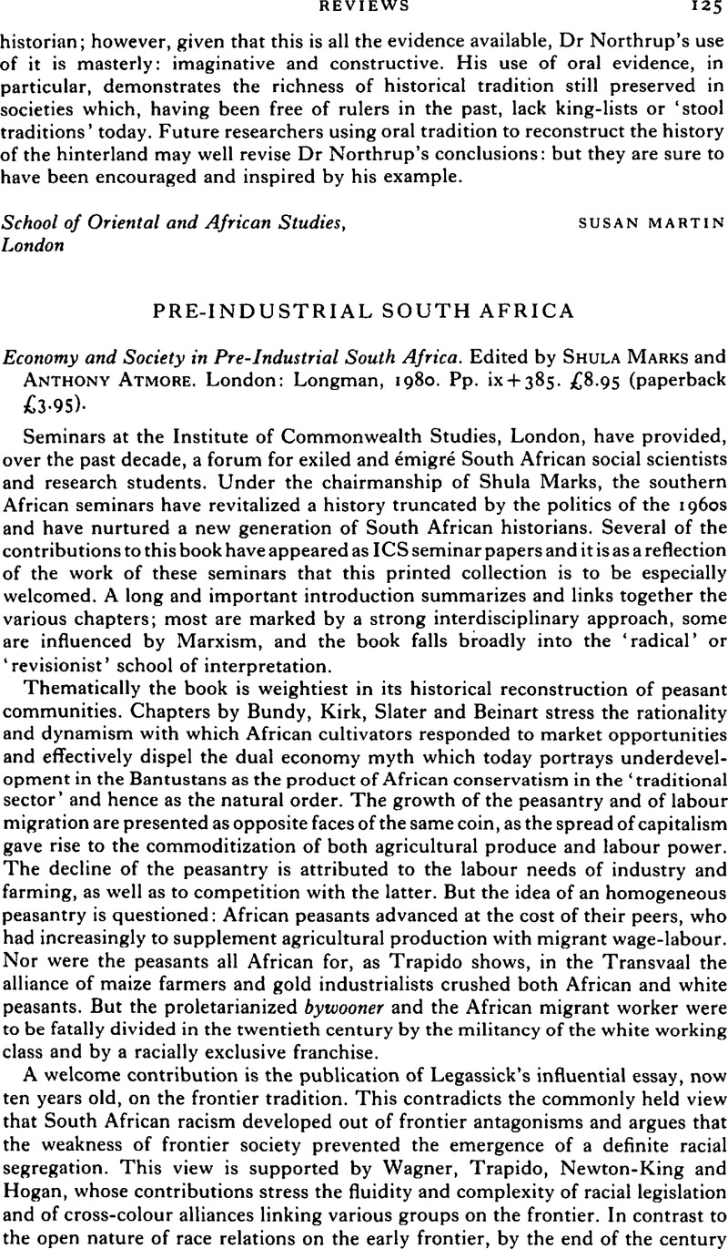 Pre-Industrial South Africa - Economy and Society in Pre-Industrial ...