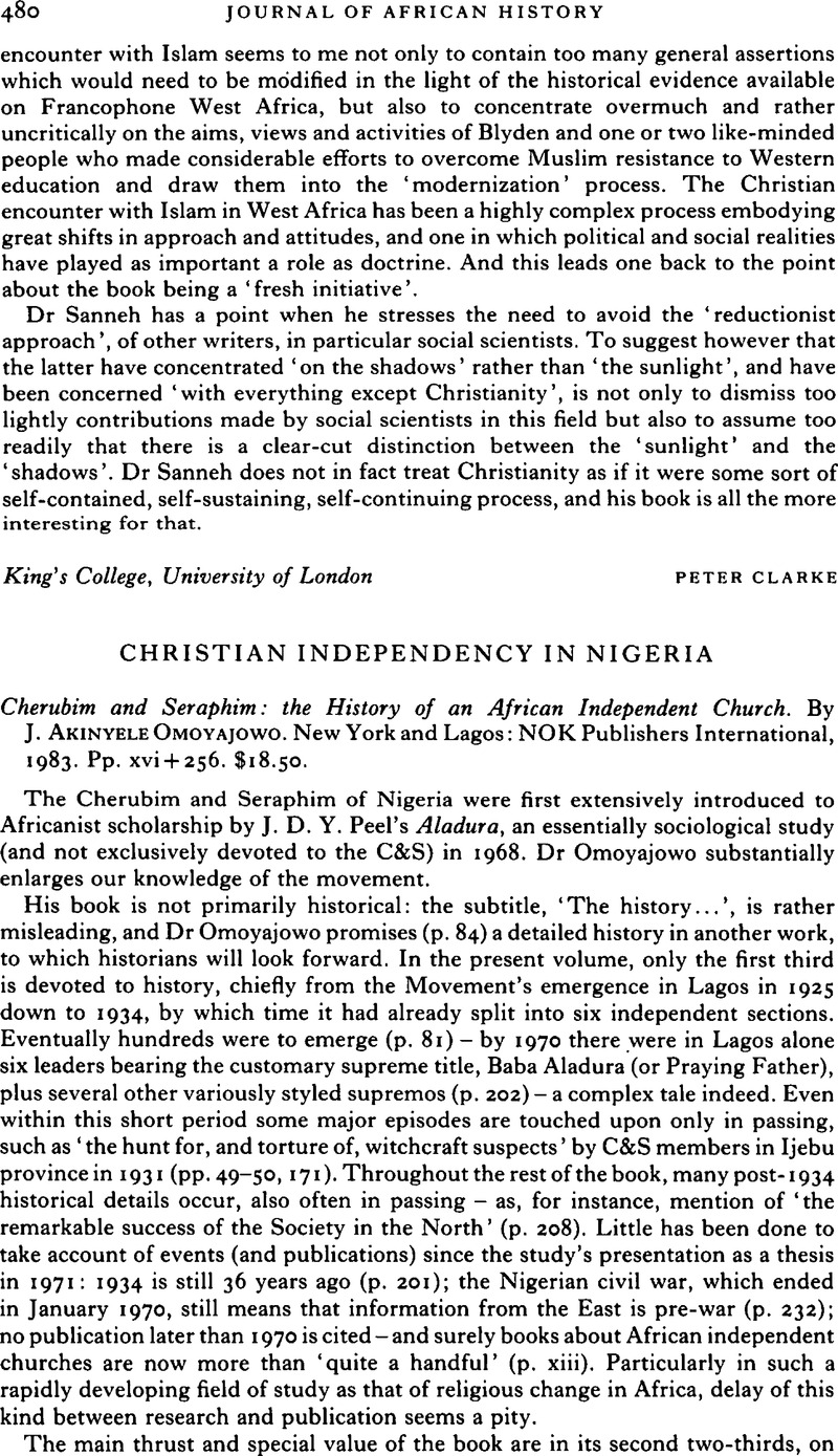 Christian Independency in Nigeria - Cherubim and Seraphim: the History ...