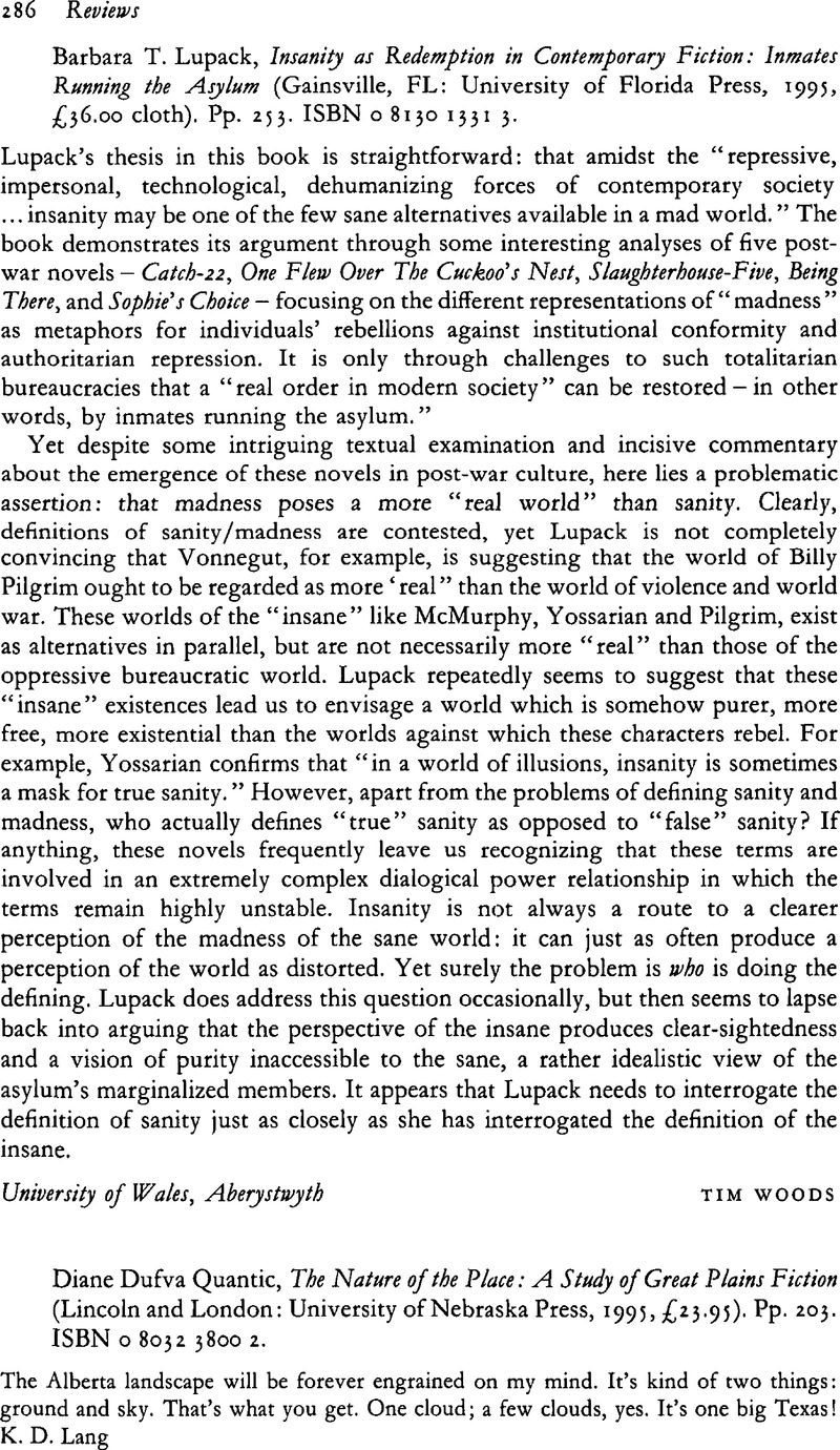 Diane Dufva Quantic, The Nature of the Place: A Study of Great Plains ...