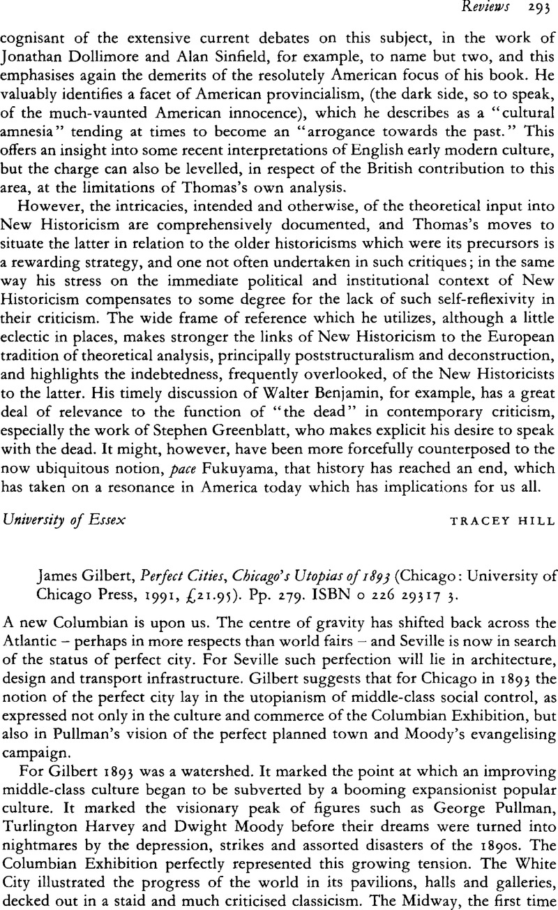 James Gilbert, Perfect Cities, Chicago's Utopias of 1893 (Chicago ...