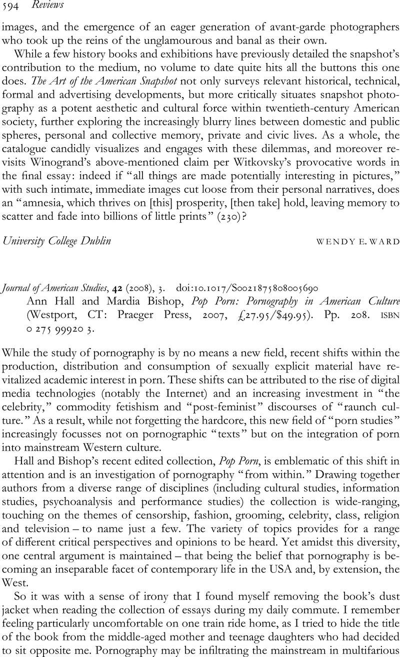 Ann Hall and Mardia Bishop, Pop Porn: Pornography in American Culture ...